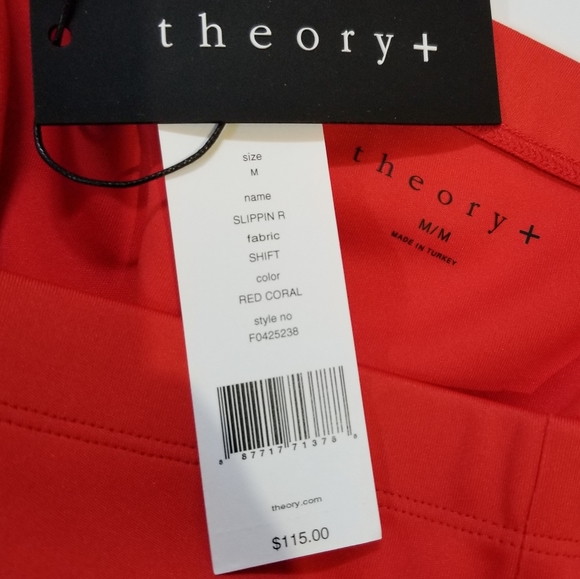 THEORY Red Coral Biker Shorts - Picture 7 of 7